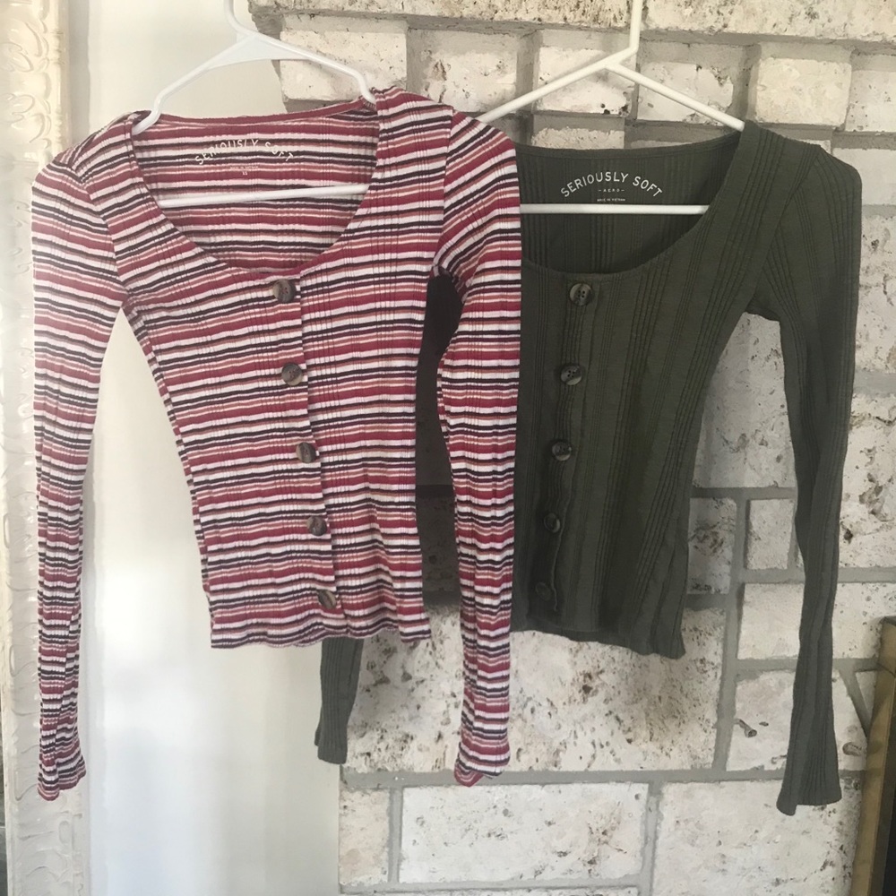 Two New Aeropostale Long Sleeve Shirts! Never Worn